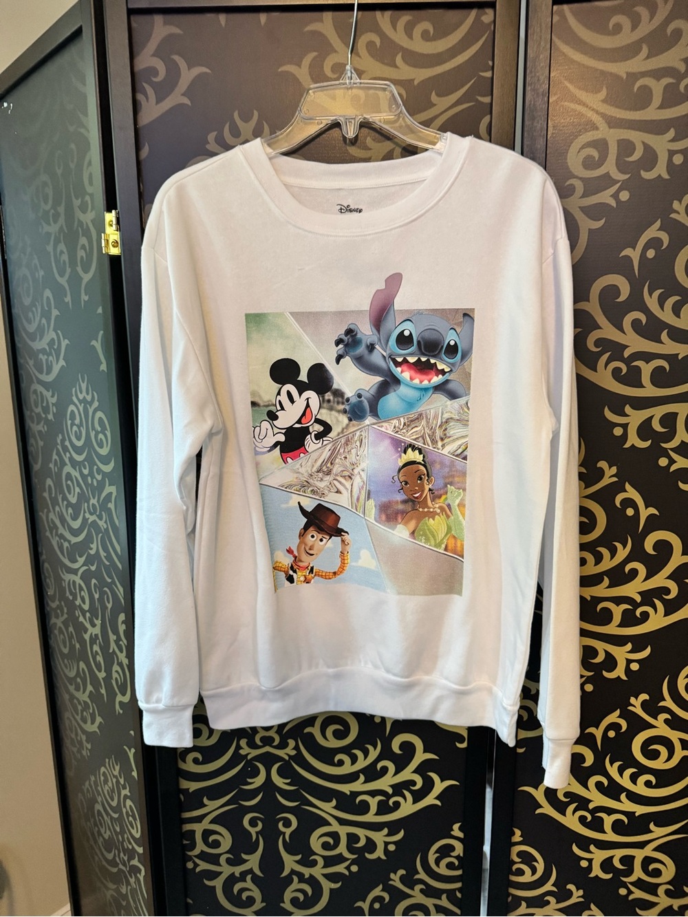 Disney White 100 Logo Crewneck Sweatshirt